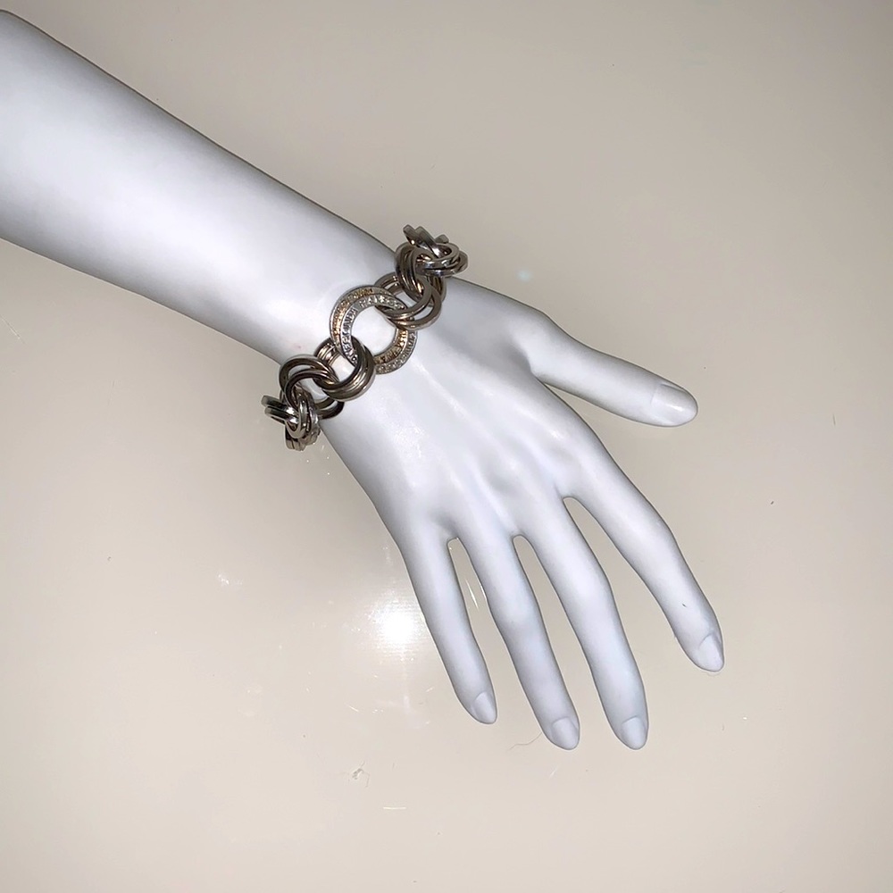 PIANEGONDA .925 silver large circles bracelet